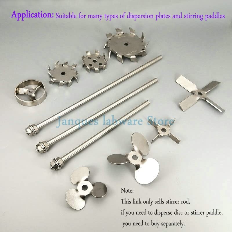 Paleta agitadora, Lab 304 Stainless Steel Overhead Stirring Dispersing Rod Agitator Shaft Multiple Sizes(8x500mm)