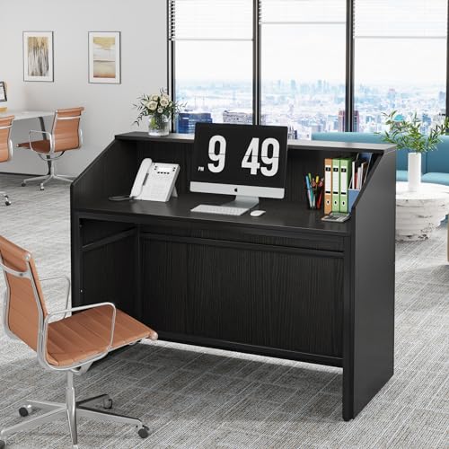 image for Tribesigns Reception Desk with Counter, Modern Front Desk Reception Ro