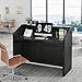 Tribesigns Reception Desk with Counter, Modern Front Desk Reception Room Table with Cable Grommet, 47 inch Retail Counter for Checkout, Lobby, Beauty Salon, Home Office Desk, Black
