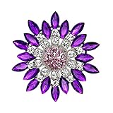 Polytree Women Flower Crystal Rhinestone Brooch Pins Wedding Bridal Gift (Dark Purple)