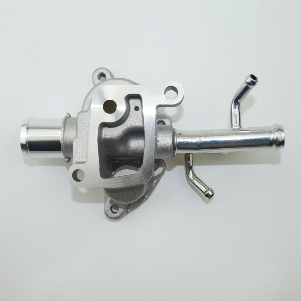 Car Aluminum Thermostat Housing Cover Assembly Engine Coolant Water Outlet fit for Hyundai Accent 2006-2010 1.6L L4 2562026870 2562026120 25620-26870