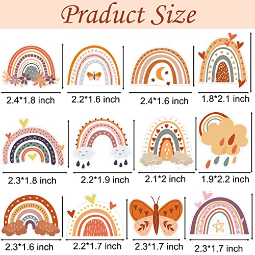 24Pcs Boho Cupcake Toppers Boho Rainbow Cupcake Toppers Rainbow Cupcake Toppers For Boho Rainbow Party Decorations Boho Rainbow Baby Shower Decorations #TOP2
