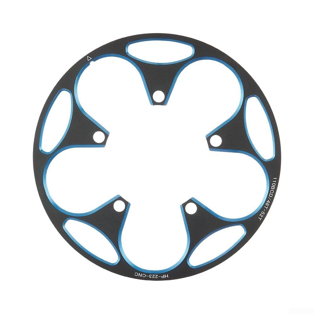 110Bcd Aluminum Chainring Guard, Lightweight Cnc Bicycle Sprocket Cover, 50T 54T 58T Bike Chain Protector, Anti Drop Chain Guide For Road Cycling(54-58T Blue)