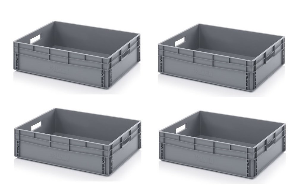 Auer Packaging 4x Eurobehälter 80 x 60 x 22 inkl. gratis Zollstock 4er Set