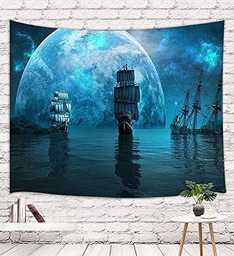 Veivian Pirate Boat Tapestry Navigation Decor thumb #4