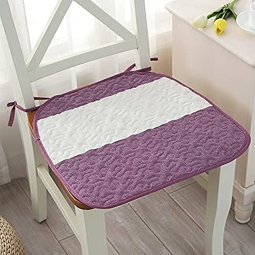 Coussin de chaise en forme de D lot de 4 galettes de siège minces avec attaches pour quatre saisons