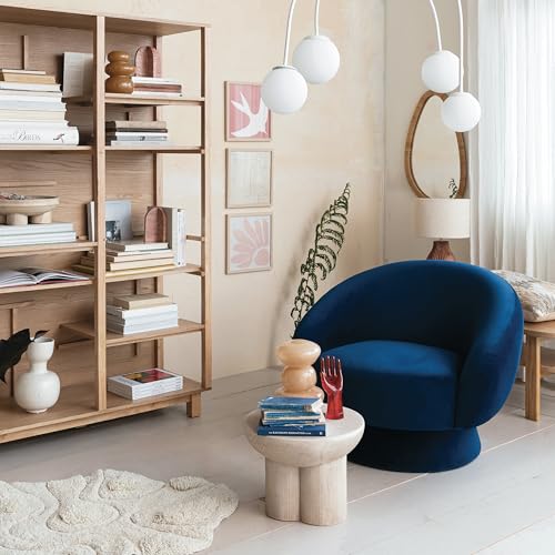 Sillón tela peluche azul miniatura 6