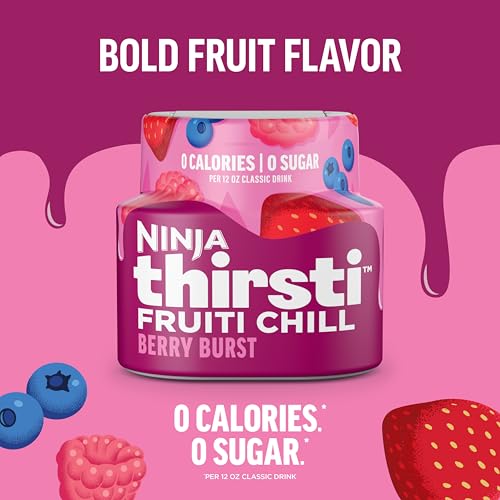 Image of Ninja Thirsti Flavored Water Drops, Berry Burst, Zero Calories | Zero Sugar, 12oz drinks, 3 Pack, Compatible with All Ninja Thirsti Drink Systems - WC1000, WC2000 & WC3000 Series, WCFBRPNAM