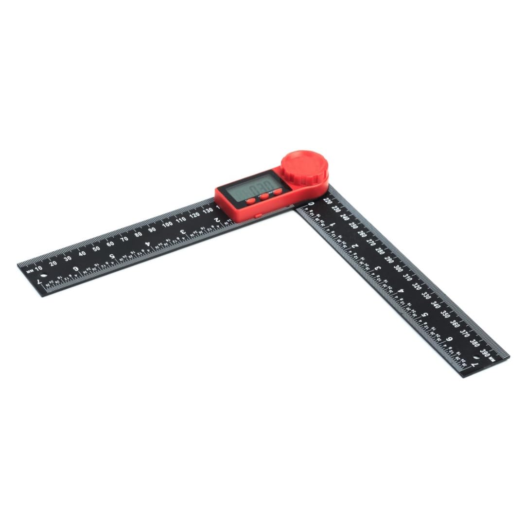 Buscador de ángulos digital P5330 Amtech de 200 mm con regla integrada de ocho pulgadas