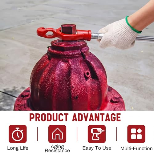 Image of Tandefio 1 Pcs Fire Hydrant Wrench, 1-1 /2 inch to 3 inch, Red