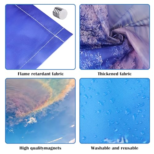 Image of ANGSYLTH 8 Pcs Fluorescent Light Covers - 4 x 2 Feet Covers for Ceiling Lights, 8 x 10 Magnetic Light Filters for Classroom, Office, Hospitals (Blue Sky - Rainbow)