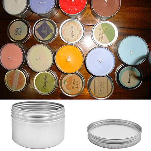 12pcs 4oz/120ml Metal Candle Tins,Aluminum Tin Cans with Screw Lid Containers, Aluminum Screw Top Round Steel Cans for Candle Making,Gift Boxes Spice Storage and DIY Crafts - Thumbnail 4