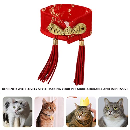 Collar con moño festivo para mascotas estilo chino miniatura 6