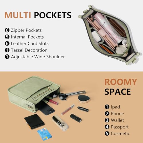 Image of TANTOMI Vegan Leather Crossbody Bags for Women Hobo Travel Purse Multi-Pocket Trendy Handbags & Womens Crossbody Bag
