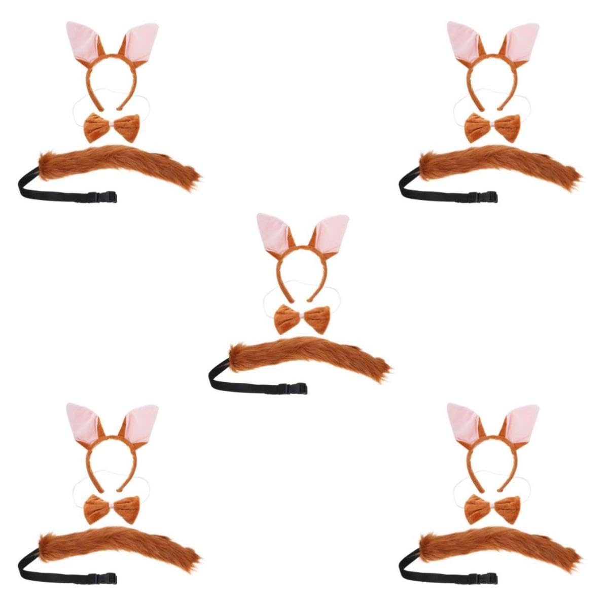 Healvian 15 Piezas Diadema Orejas de Marrón de Poliéster Adultos, Cómoda para Fiestas de Carnaval y Cosplay Creativo