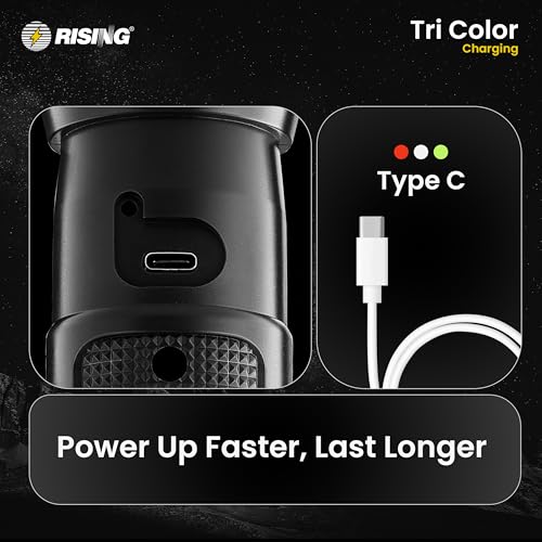 Image of RISING TRI 2000 Tri-Color Signal Torch | Rechargeable LED Flashlight with Type-C Charging | Red, Green & White Light Modes | 7 Lighting Modes for Railway Signalling, Patrolling, Search & Rescue