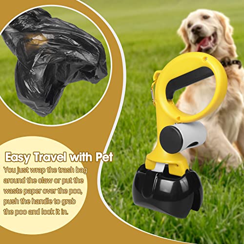 Pet Pooper Scooper for Dogs and Cats with Trash Bags Holder, Non-Breakable High Strength Material Poop Scooper for Easy Grass and Gravel Pick Up(Including a roll of Trash Bag) (Yellow) Pet Pooper Scooper for Dogs and Cats with Trash Bags Holder, Non-Breakable High Strength Material Poop Scooper for Easy Grass and Gravel Pick Up(Including a roll of Trash Bag) (Yellow)