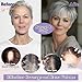 PHOCAS Short Hair Toppers for Women with Thinning Hair Magic Pixie Cut Toppers Hairpiece Natural Synthetic Grey Hair Toppers for Daily Use