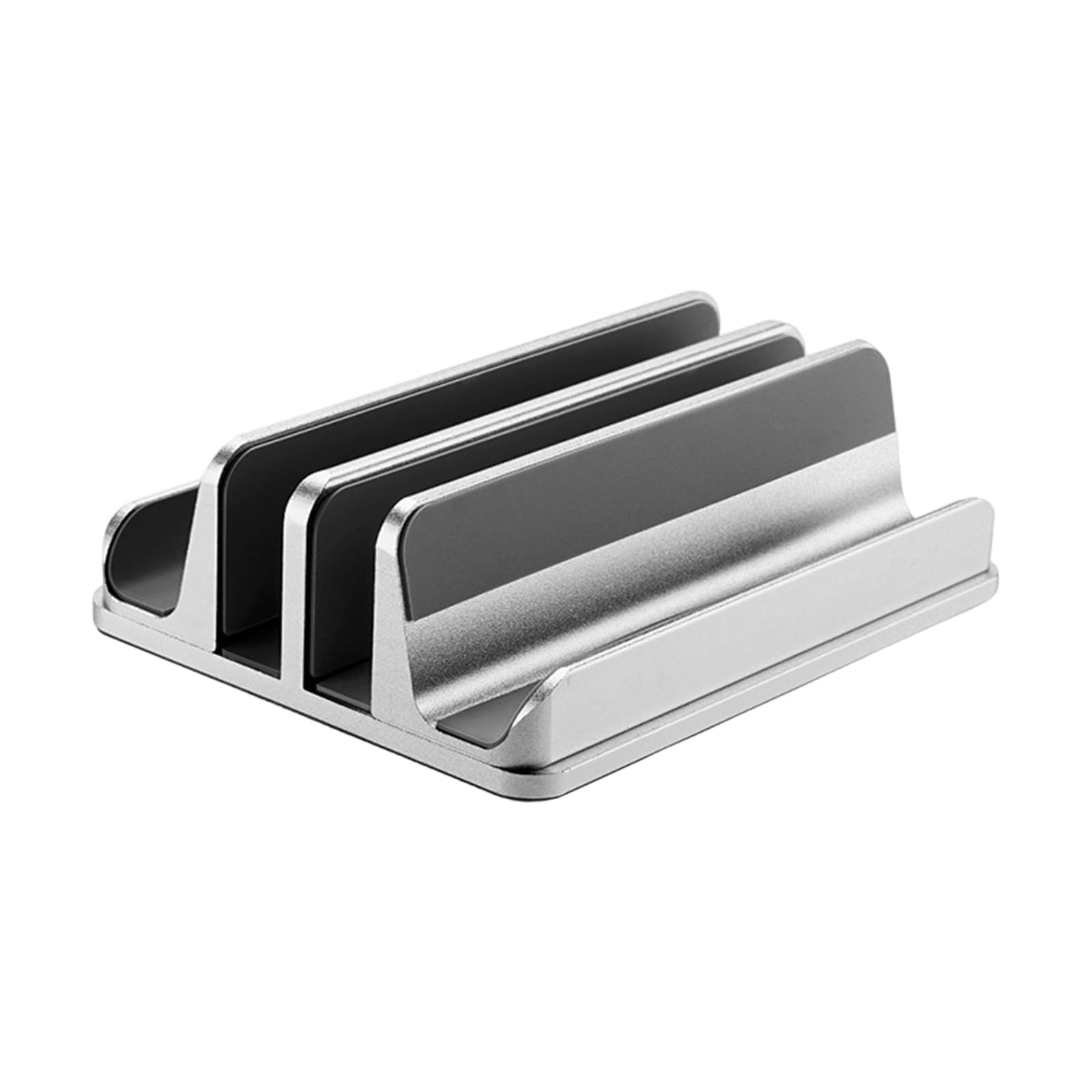 Larghezza Lega di Alluminio Supporto verticale per laptop e tablet Base in silicone antiscivolo per ventilazione di raffreddamento salvaspazio Supporto in alluminio