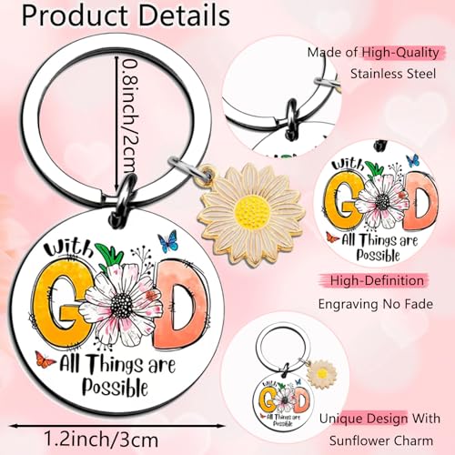 Christian Gifts for Women Christmas Stocking Stuffers for Adult, Inspirational Religious Gifts for Sister Friend Daughter Mom Grandma, Catholic Birthday Gift, Christian Keychain Gift for Her, 1 Pcs — view 2