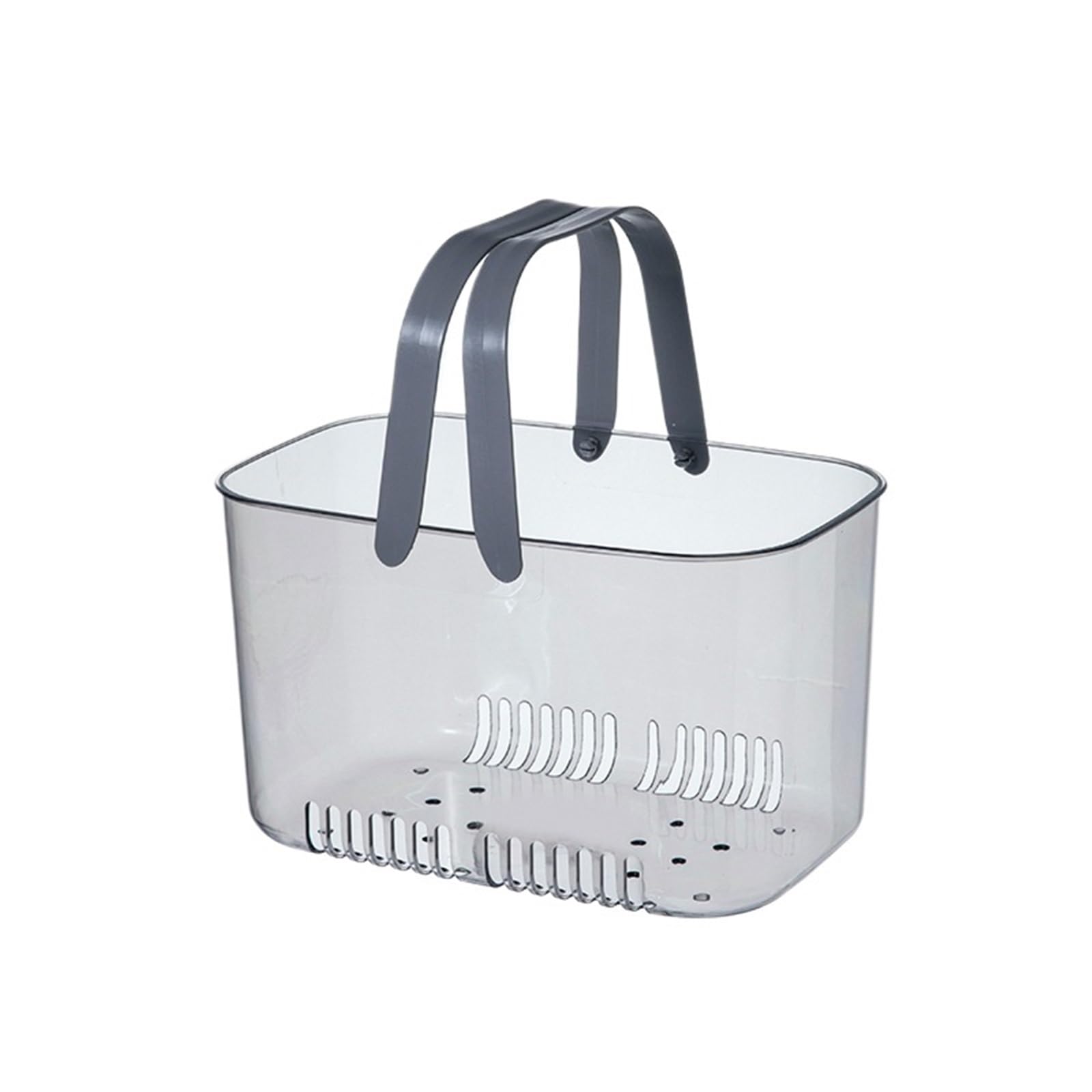 BAYNOPURIN Shower Bag Bottom Hollow Bathroom Storage Basket With Handles Easy To Drain Swim Durable Portable Organizer(Grey)