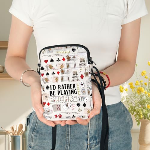 G2TUP Funny Euchre Crossbody Bag Euchre Game Lover Gift I'd Rather be Playing Euchre Shoulder Bag Euchre Game Merch4