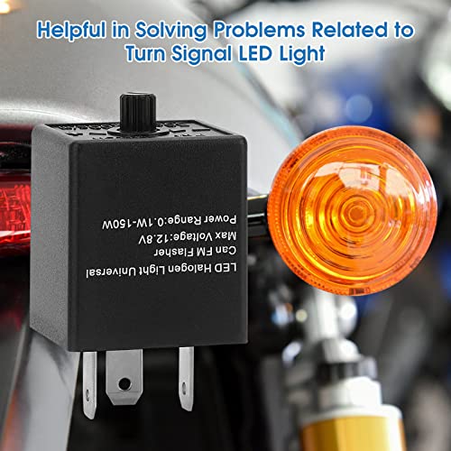 Flasher Relay, 3 Pin Adjustable Led Flasher Relay, Led Flasher Blinker, Turn Signal Light Blinker Universal For 12V 24V Automobiles And Motorcycles #TOP1