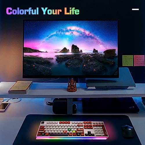 Image of UCINNOVATE Dream Color Acrylic Computer Keyboard Stand, LED Backlit Keyboard Tray, Gaming Keyboards USB Interface Titled Keyboards Stand for Easy Ergonomic Typing and Working Office Desk, Home