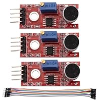 Heevhas KY-037 4 pin Spracherkennungssensormodul Tonerkennungsmodul Mikrofonsender für intelligentes Roboterauto Bausätze mit Kabel (3 Stück)
