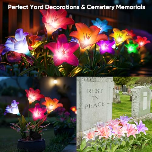 Nfever LILY-06 Solar Lights Outdoor Garden Decor: 6 Pack Of 24 Lily Flowers Solar Lights thumb #4