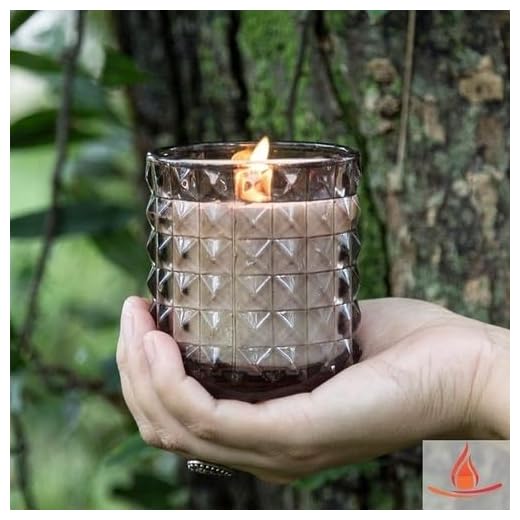 Vela Perfumada Aromática Decorativa Copo Vidro Diamond Fumê - Florais e Ylang-ylang - 1 unidade