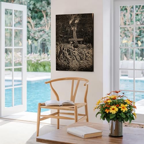 Image of Poster Master Gustave Dore Canvas - Retro Dance of Sabbath Print - Witchcraft Art - Halloween Art - Gift for Him & Her - Gothic Decor for Dorm, Living Room or Bedroom - Available in 8x10 to 30x40