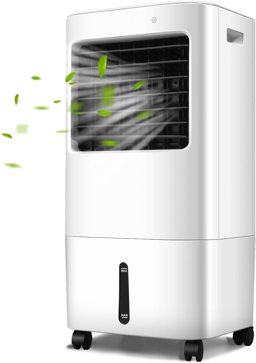 GOPLUS Enfriador de Aire por Evaporación, Ventilador de Enfriamiento de Aire Portátil 3 en 1 con Humidificador, 3 Modos, 4 Velocidades, Temporizador 7,5 horas, Tanque de Agua 20L, Oscilación de 40°