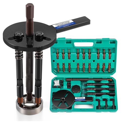 Bonvoisin Bearing Puller Set, 33 in 1 Blind Hole Bearing Separator Kit with Curved Hook and 6 Sizes of Collets, 3 jaw Puller Multifunctional Bearing Removal Tool