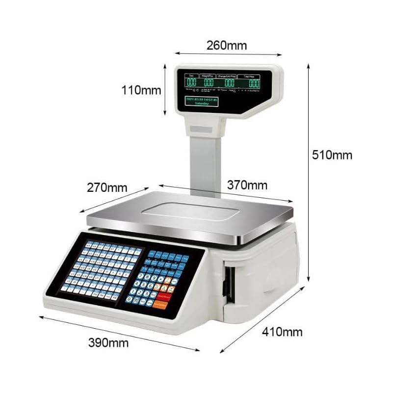 Báscula Digital Comercial con Impresora y Pantalla LCD miniatura 6