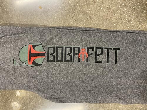 Star Wars Boba Fett Character Logo Adult Men's Gray Graphic Sleep Pajama Pants2