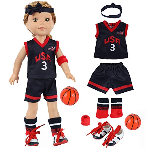 Fundolls FUNBASKET-001 14 Inch Girl Doll Soccer Clothes And Accessories cover