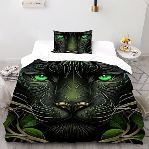 Housse de couette microfibre panthère noire haute qualité 135x200 - 2