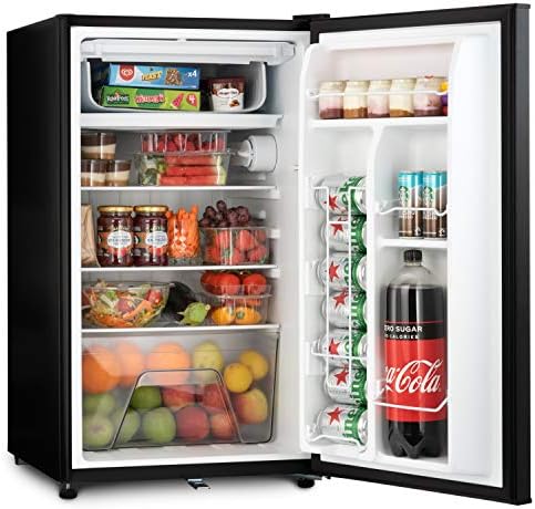 Subcold Eco100 LED Under-Counter Black Fridge | Freestanding Refrigerator | Solid Door with Chiller Box | LED Light + Lock & Key | Energy Efficient (100L, Black)