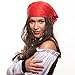 Balinco Pirate Écumeur Écumeuse Perruque (Perruque de Pirate) avec avec des Perles et Un Bandana Rouge pour Le Costume de Pirate Parfait pour Le Carnaval