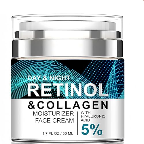 Advanced Retinol Collagen Face Cream with 5% Hyaluronic Acid Anti-Aging & Anti-Wrinkle Formula to Reduce Fine Lines Lift & Firm Skin. 24-Hour Hydration for a Youthful Glow. Suitable for Most Skin