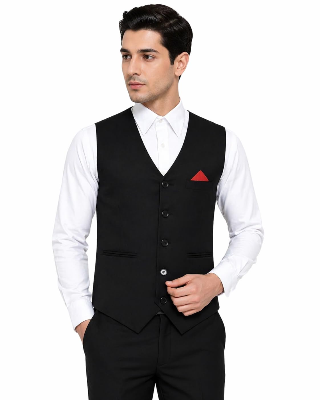 Men’s Black Waiter Waistcoat | Formal Vest for Hospitality Uniform | Restaurant, Hotel & Catering Staff Uniform Vest-picture-30