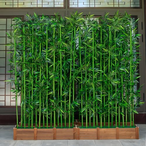 Rjdjbflc 16-Pack 6ft Artificial Privacy Fence | Faux Plant with Realistic Silk Leaves for Indoor Decor & Outdoor Garden – UV-Protected, Waterproof Tall Screen Set