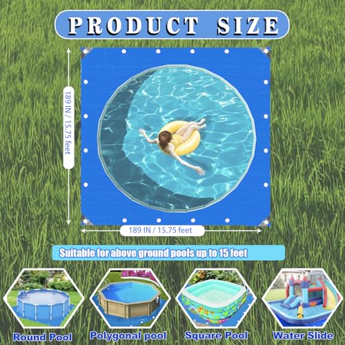 image for Vecacosic Pool Tarps for Above Ground Pool Square Anti-Aging Tarp For 