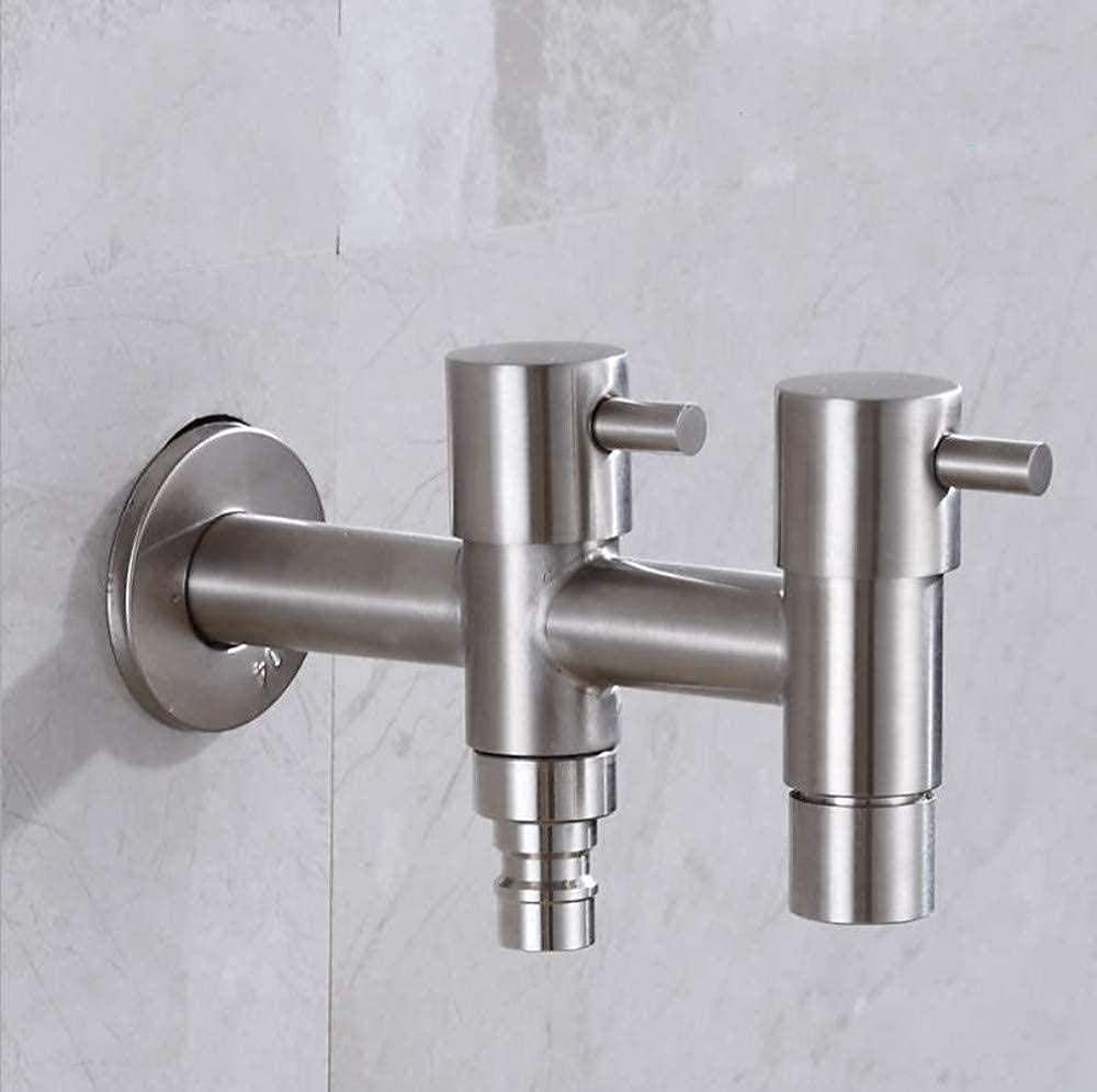 Rubinetto per acqua fredda a parete in acciaio inossidabile 304 spazzolato Piscine da giardino Due funzioni Rubinetto per lavatrice Rubinetto per lavabo Rubinetto per lavabo decorate