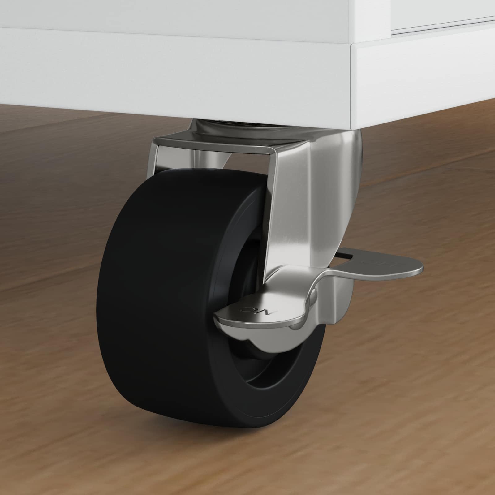 12x Lenkrollen mit Bremse, 50,7mm Möbelrollen Set, Schwerlastrollen aus Eisen und Nylon, 360 Grad Drehbare Rollen für Bürostühle und Transportwagen, Schwarz Silber