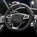 Mihecor D Shaped Steering Wheel Cover, Flat Bottom Car Wheel Cover 14 1/2-15 inch (37-39 cm), Breathable Microfiber Leather, Black