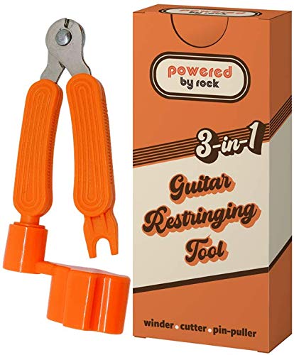 Guitar String Winder, String Cutter and Bridge Pin Puller - 3-in-1 Guitar Tool for Acoustic and Electric Guitars - Wind Guitar Strings Quickly - Cut Excess String Off - Pull Pins Out Easily