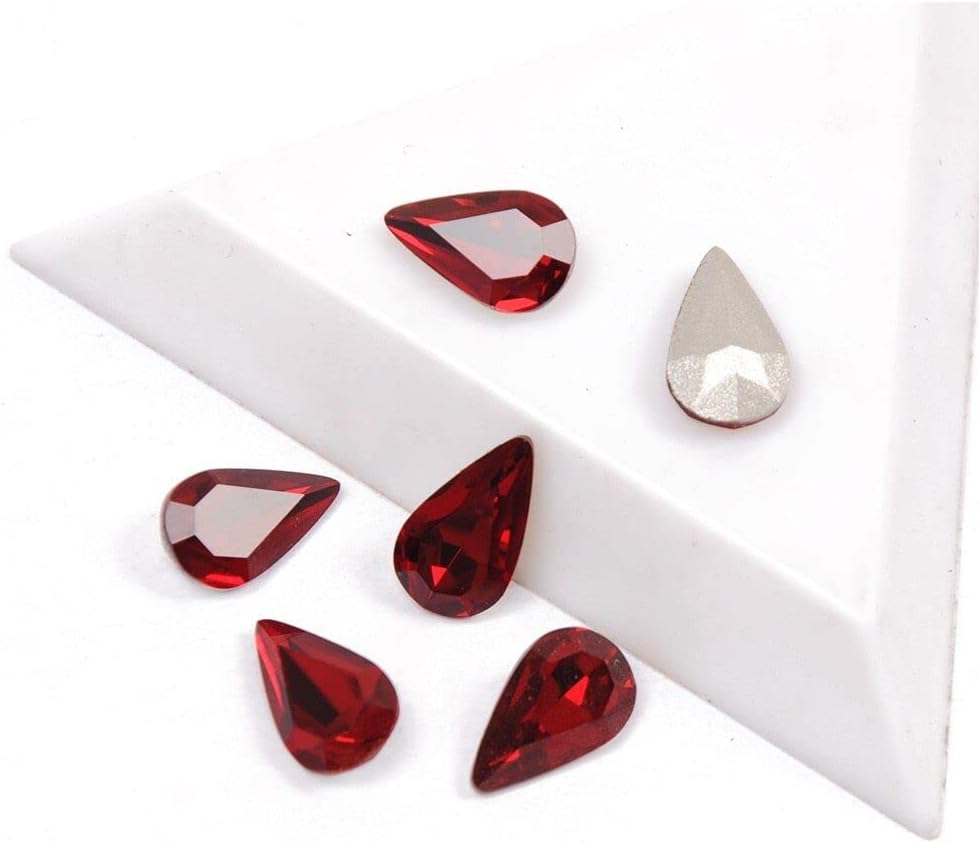 Top Fancy Rhinestone Pear Shaped Siam Nail On Rhinestones Bling Stones Crystals Nail Appliques for Nails Art Gems