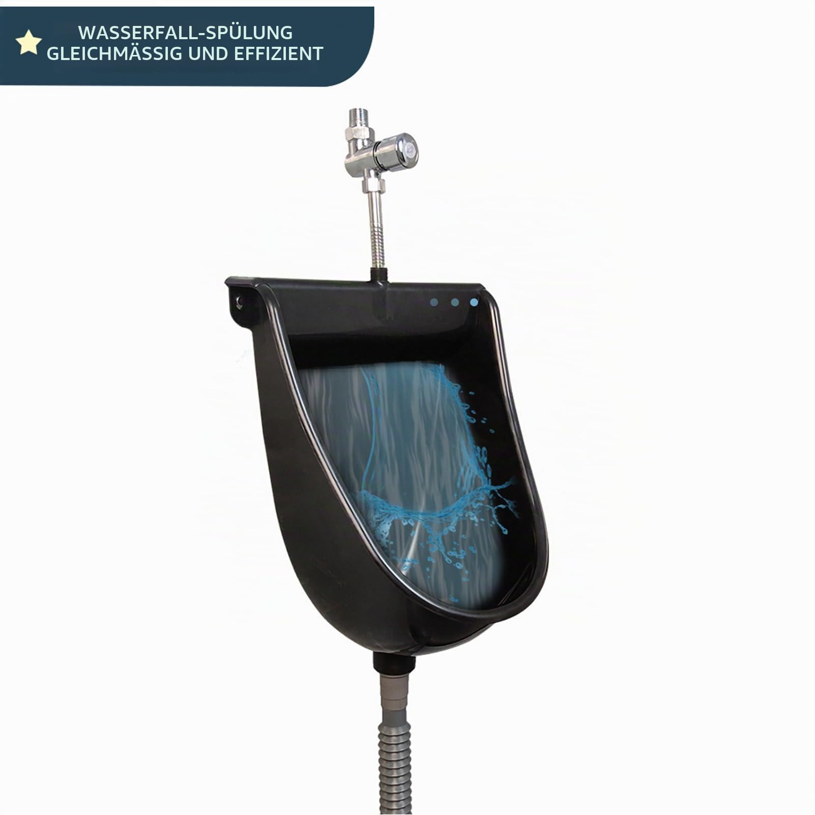 Großes Outdoor-Wasserloses Urina für Männer,Kunststoff-Badezimmer-Spritzwassergeschützte Spül-Urinale mit Spülventil,Wandmontierter Urin-Umleiter Outdoor-Camper-Urinale tragbares Männer-Urinal